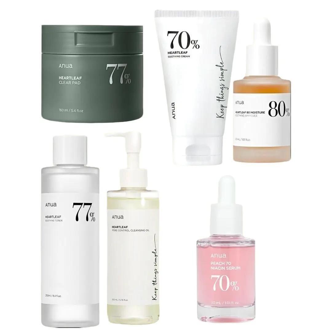 Range of Anua SkinCare Products from Korean