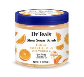 DR TEALS -Shea Sugar Scrub (Citrus Essential Oils with Vitamin C) 538g