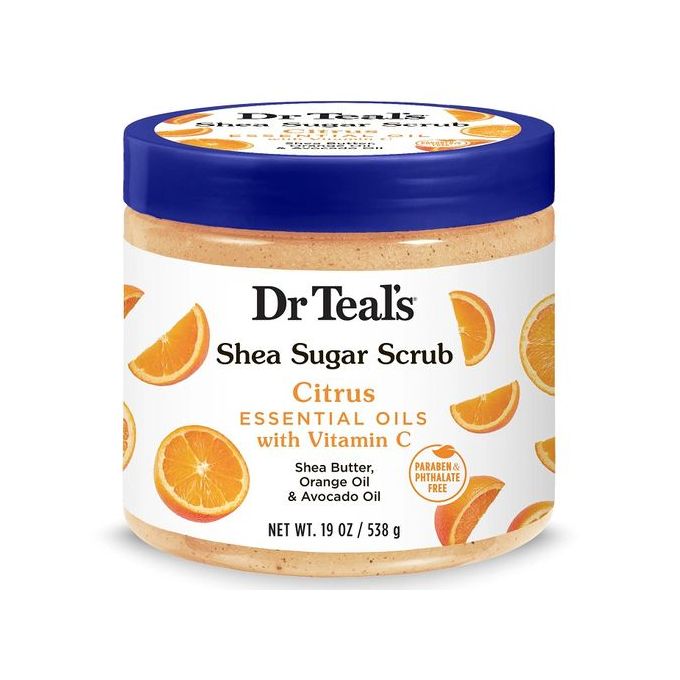 DR TEALS -Shea Sugar Scrub (Citrus Essential Oils with Vitamin C) 538g