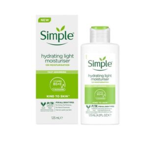 Simple Hydrating Light Moisturiser provides care with a light feel on the skin, leaves skin feeling soft, smooth and perfectly hydrated for up to 12 hours.